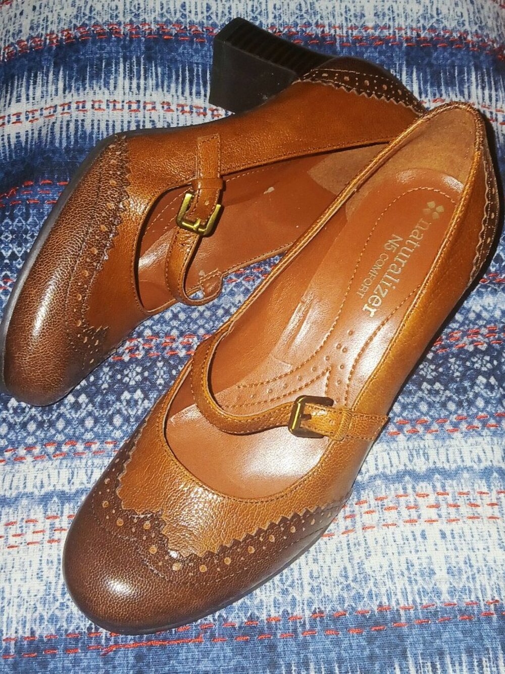 Naturalizer Leather Brown Mary Jane Pumps